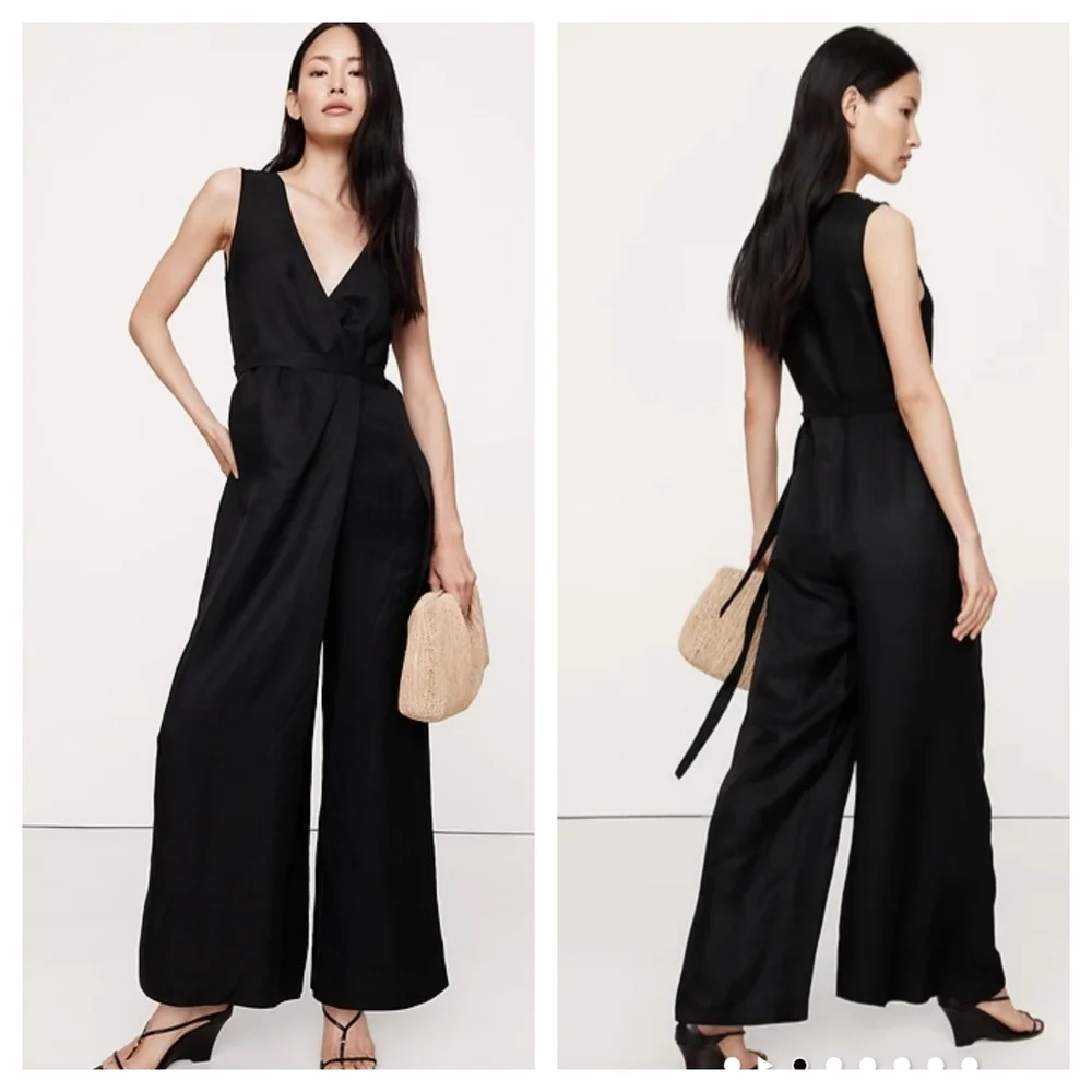 Banana Republic Black Wide-Leg Jumpsuit MED - Picture 1 of 5